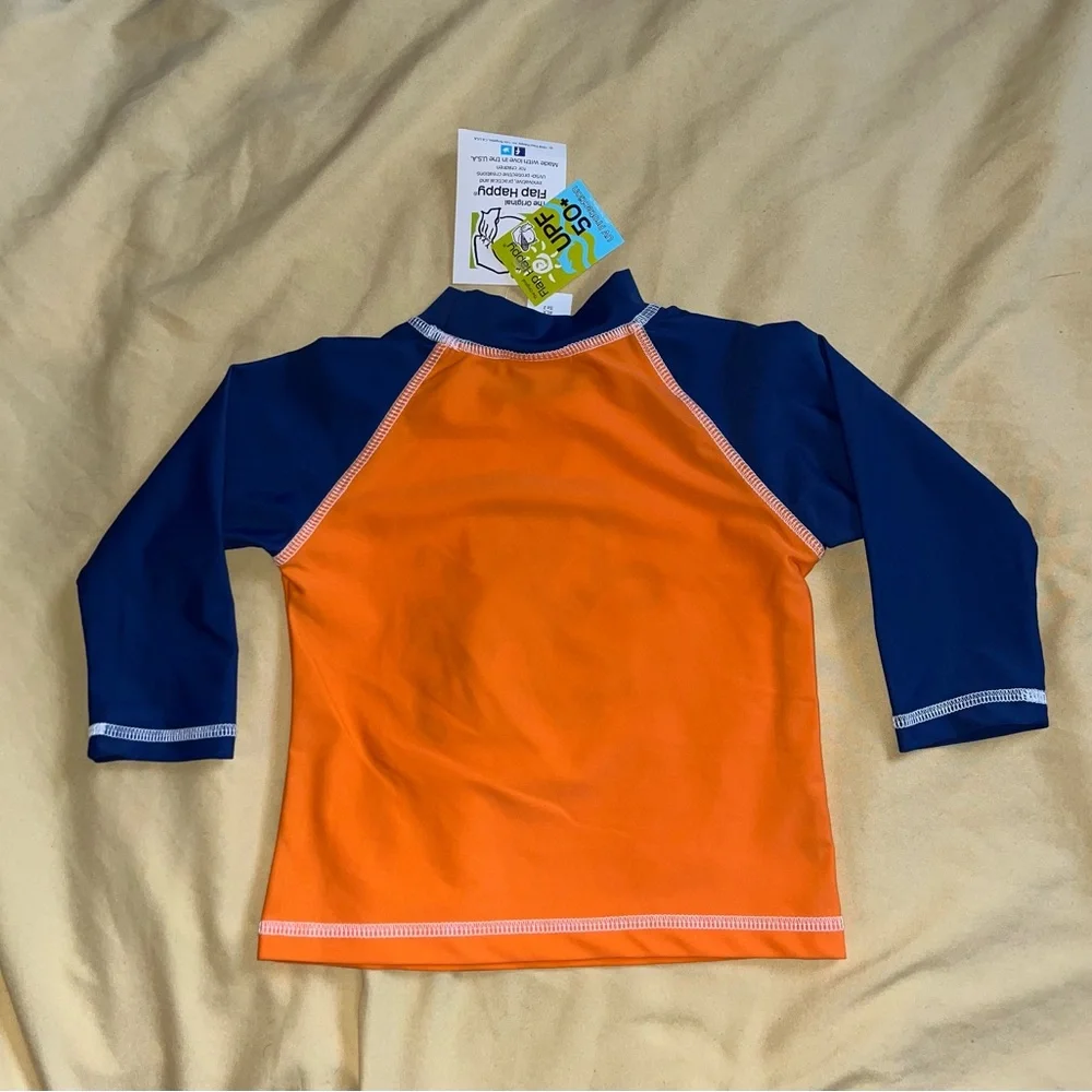 Flap Happy Kids UV 50 NWT Octopus Graphic Rash Guard Swim Top Size 2